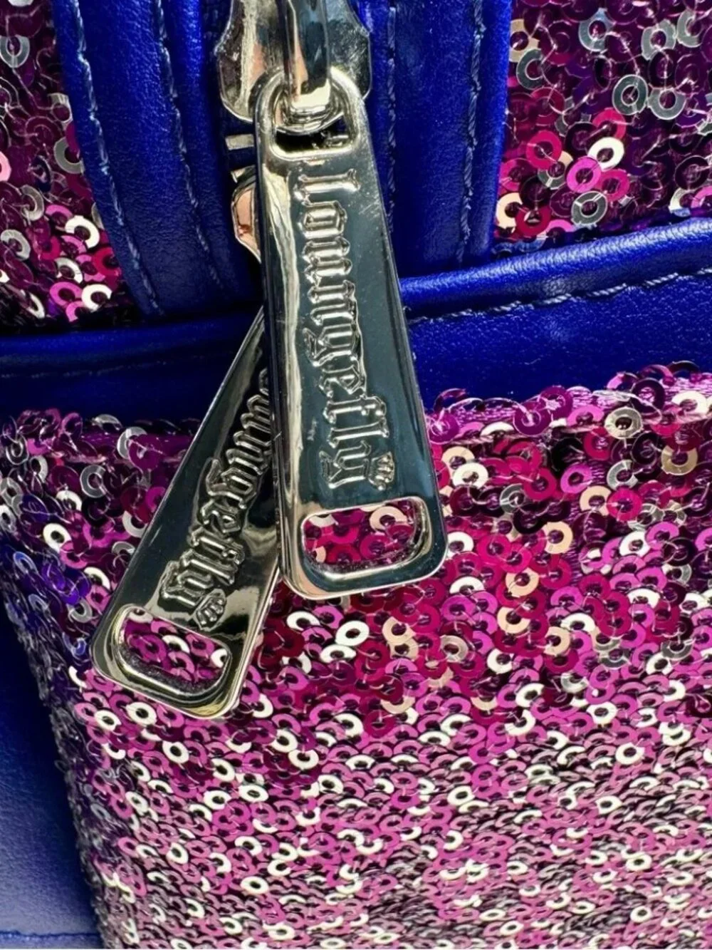 Loungefly Disney Parks Purple Sequin Paris 30th Anniversary Mini Backpack